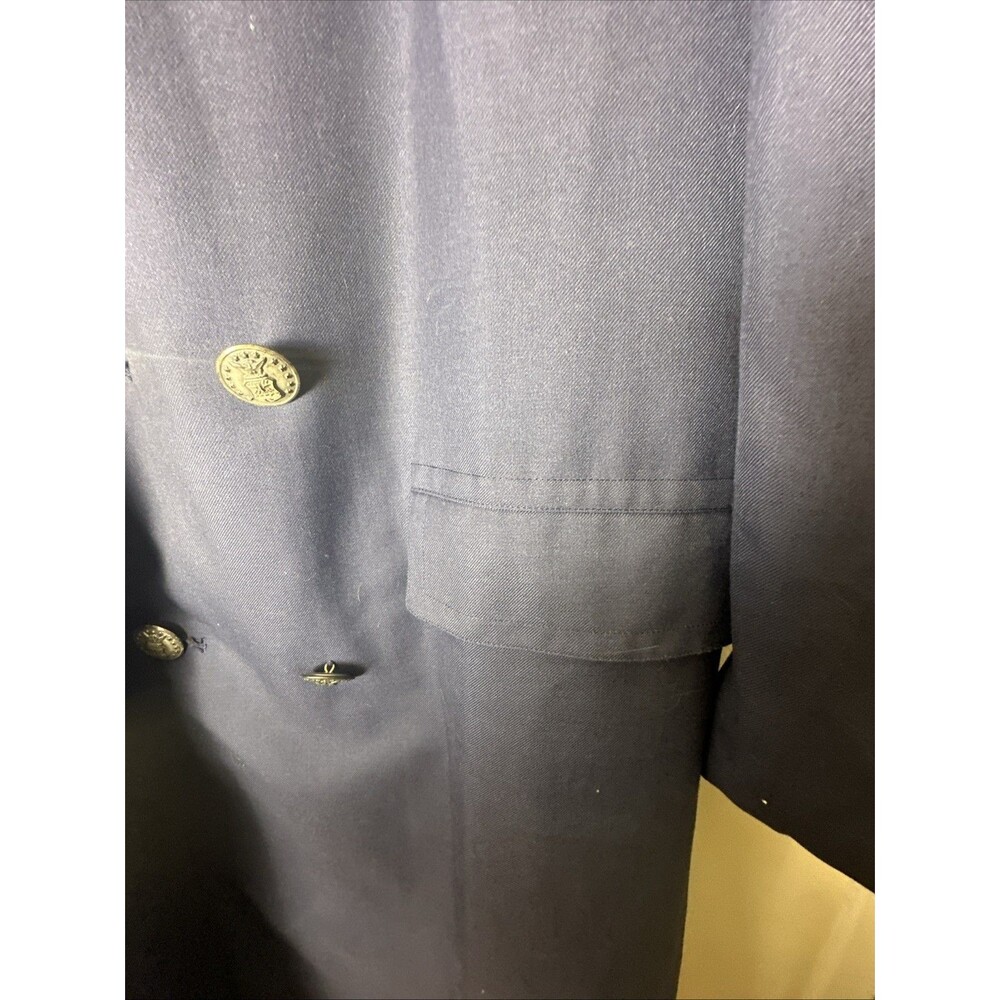 VTG GI US Air Force All Weather Coat Navy Blue Trench Coat With Lining Mens 39XL - Picture 6 of 7
